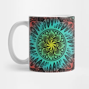 Color Mandala Flower Drawing Mug